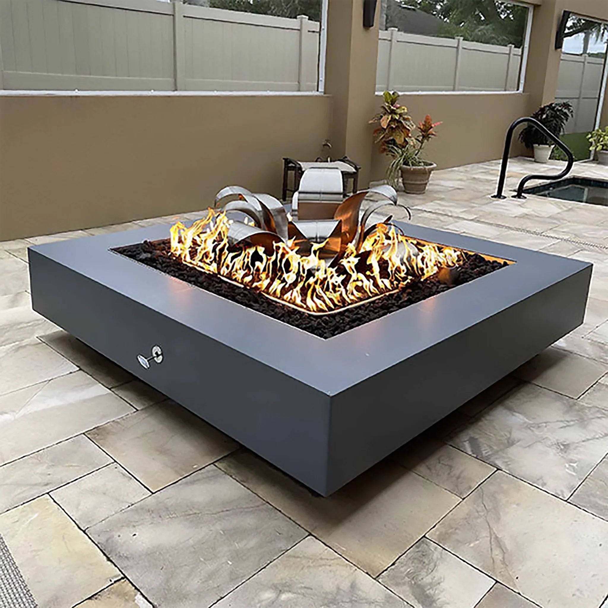 The Outdoor Plus 36" Cabo Square Concrete Gas Fire Pit