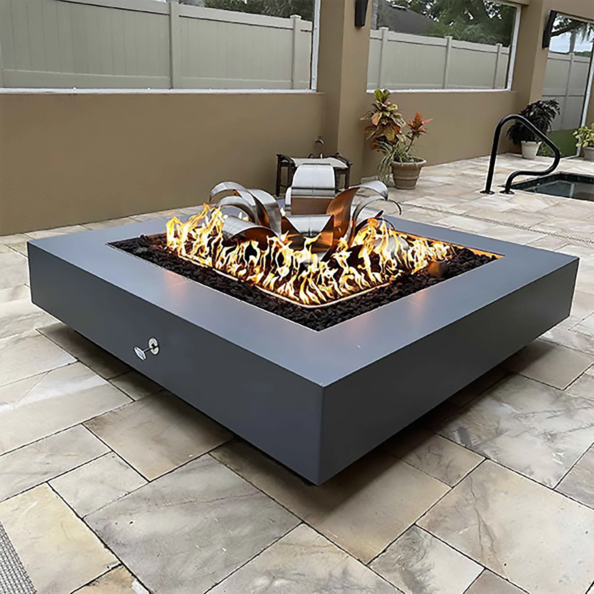 The Outdoor Plus 48" Cabo Square Concrete Gas Fire Pit
