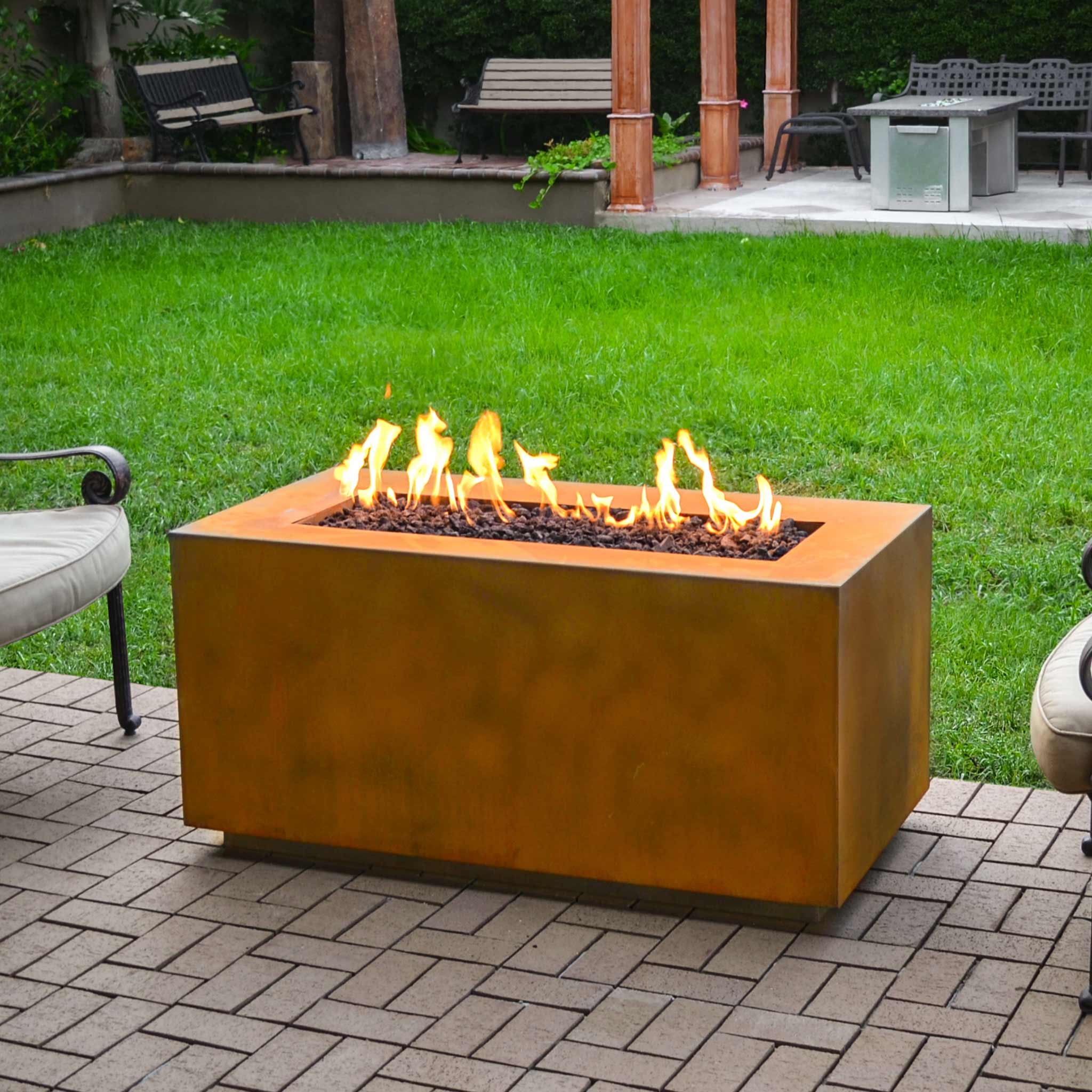 The Outdoor Plus 84" Pismo Steel Gas Fire Pit